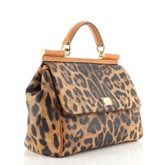 Dolce & Gabbana Miss Sicily Bag Leopard Print Leather Large