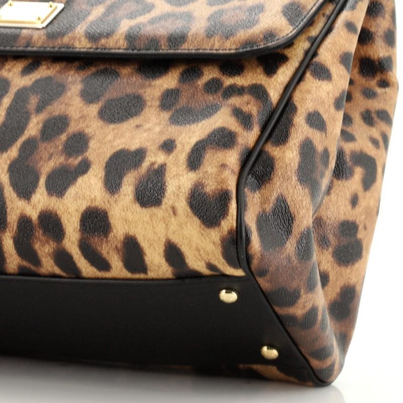 Dolce & Gabbana Miss Sicily Bag Leopard Print Leather Large In Good Condition In NY, NY