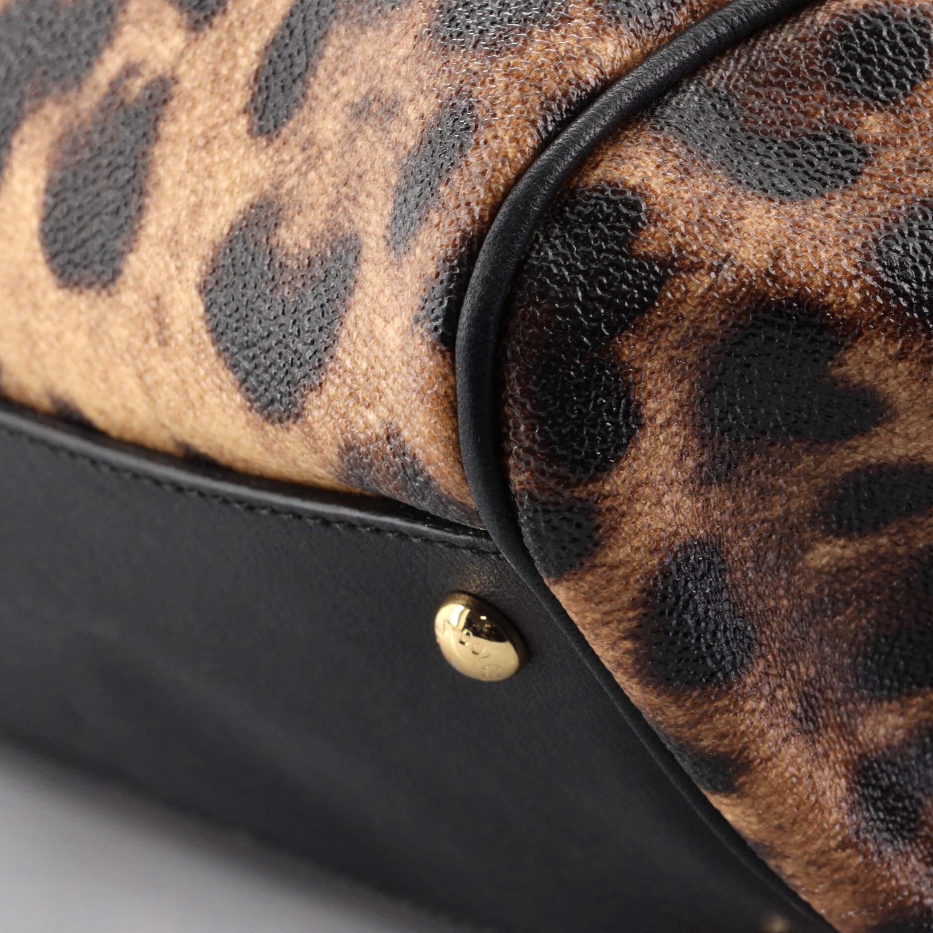 Dolce & Gabbana Miss Sicily Bag Leopard Print Leather Large In Good Condition In NY, NY