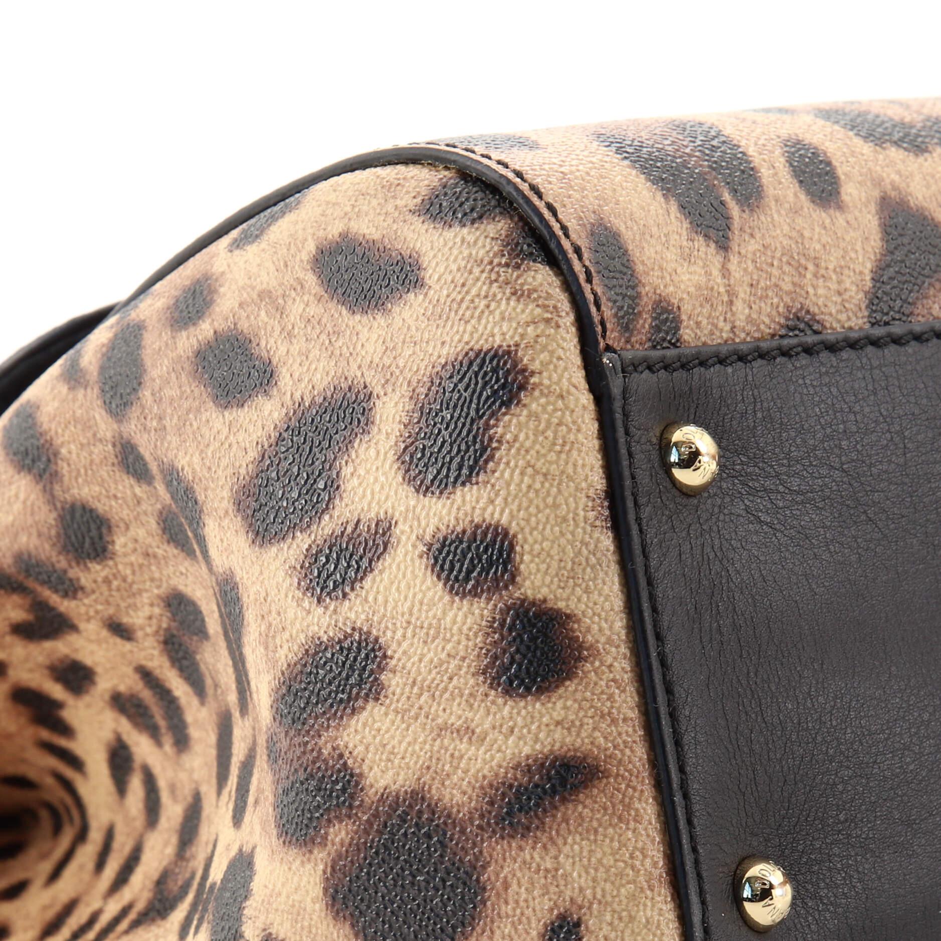 Dolce & Gabbana Miss Sicily Bag Leopard Print Leather Large 1
