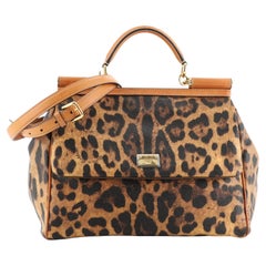 Dolce & Gabbana Miss Sicily Bag Leopard Print Leather Large