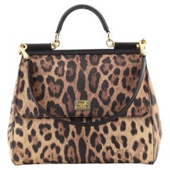 Dolce & Gabbana Miss Sicily Bag Leopard Print Leather Large