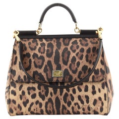 Dolce & Gabbana Miss Sicily Bag Leopard Print Leather Large