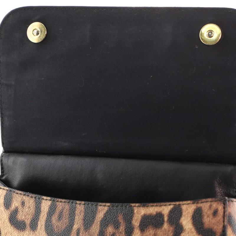 Brown Dolce & Gabbana Miss Sicily Bag Leopard Print Leather Medium