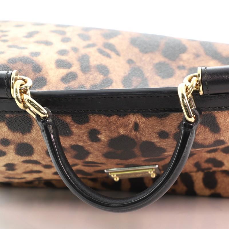 Dolce & Gabbana Miss Sicily Bag Leopard Print Leather Medium In Good Condition In NY, NY