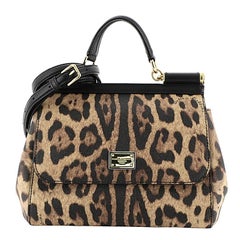 Dolce & Gabbana Miss Sicily Bag Leopard Print Leather Medium 