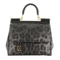 Dolce & Gabbana Miss Sicily Bag Leopard Print Leather Medium