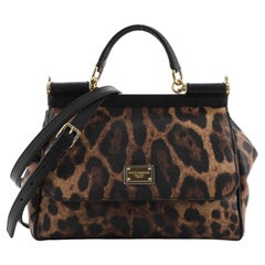 Dolce & Gabbana Miss Sicily Bag Leopard Print Leather Medium