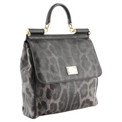 Dolce & Gabbana Miss Sicily Bag Leopard Print Leather North South