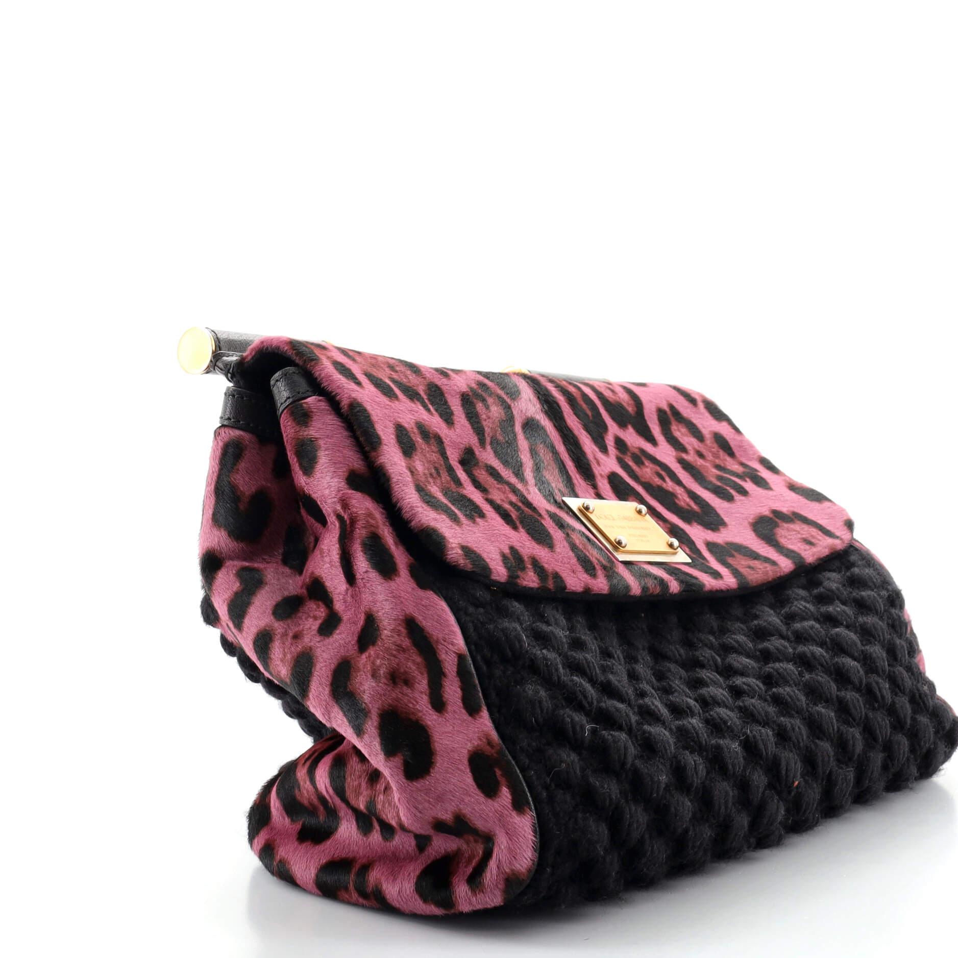 Dolce & Gabbana Miss Sicily Bag Pony Hair and Crochet Medium In Good Condition In NY, NY