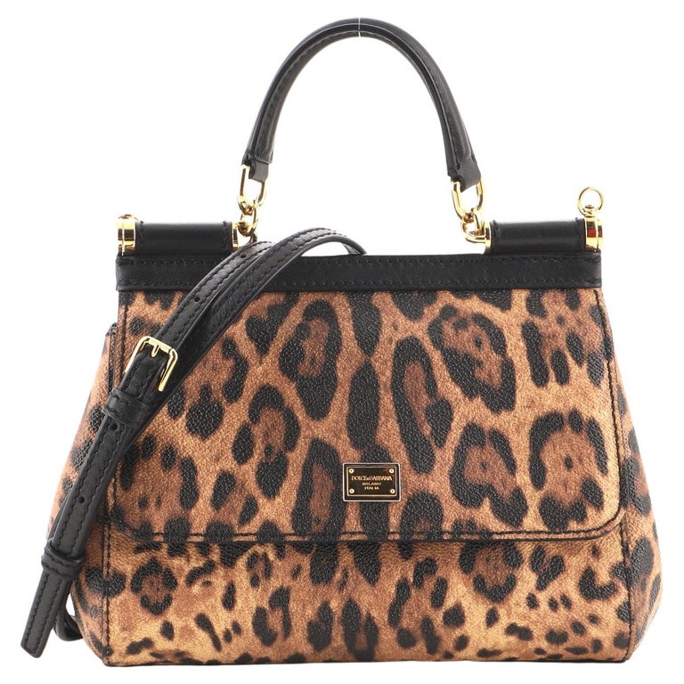 Dolce and Gabbana Miss Sicily Bag Printed Leather Small For Sale at 1stDibs