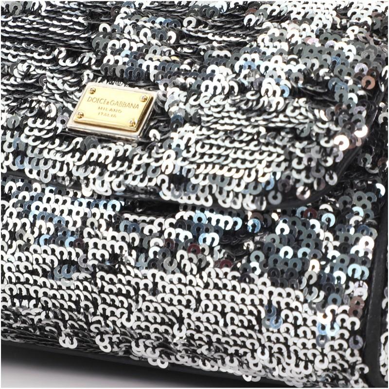 Dolce & Gabbana Miss Sicily Bag Sequins Small In Fair Condition In NY, NY