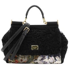 Dolce & Gabbana Miss Sicily Bag Velvet and Crochet Medium