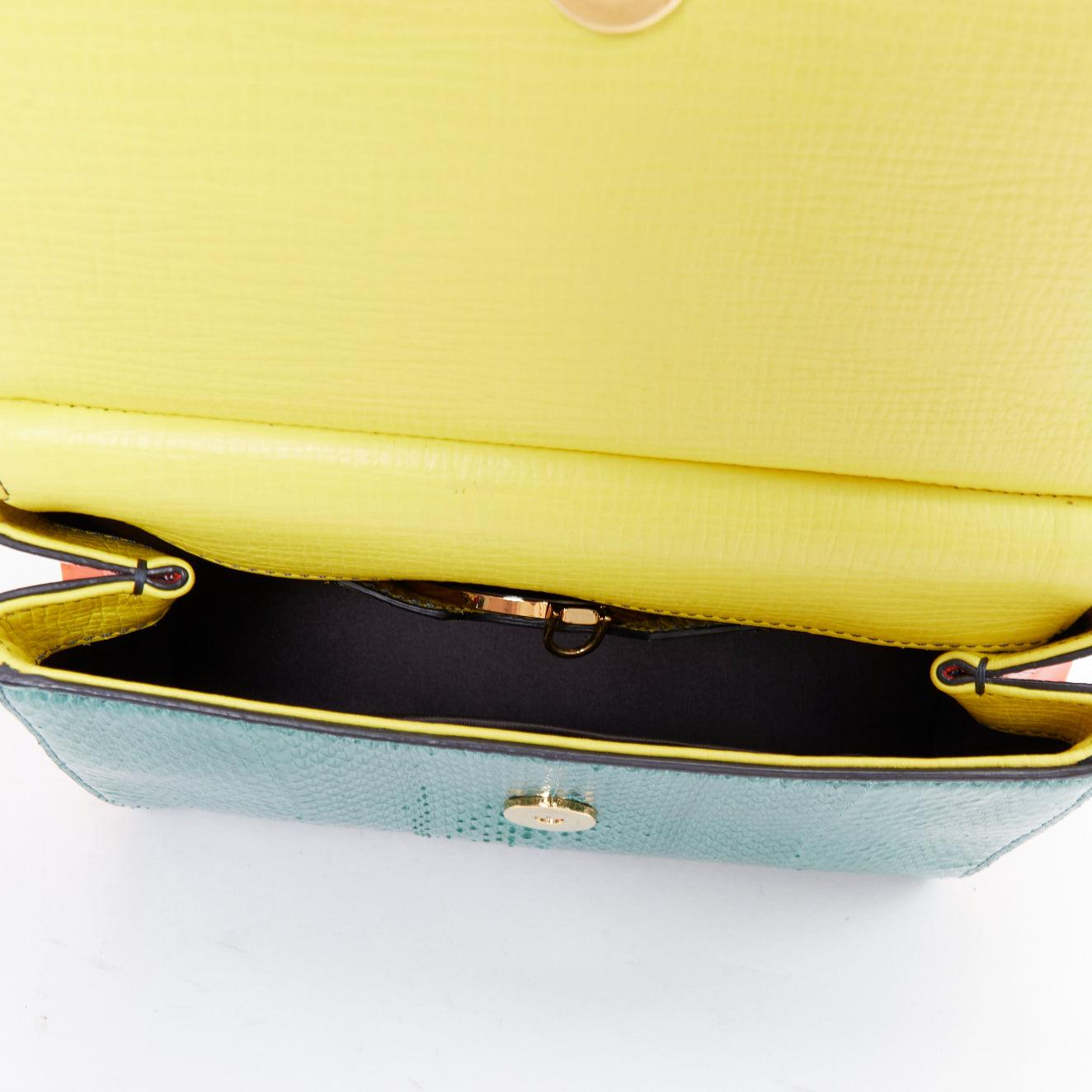 DOLCE GABBANA Miss Sicily colorblock scaled leather satchel crossbody bag For Sale 4