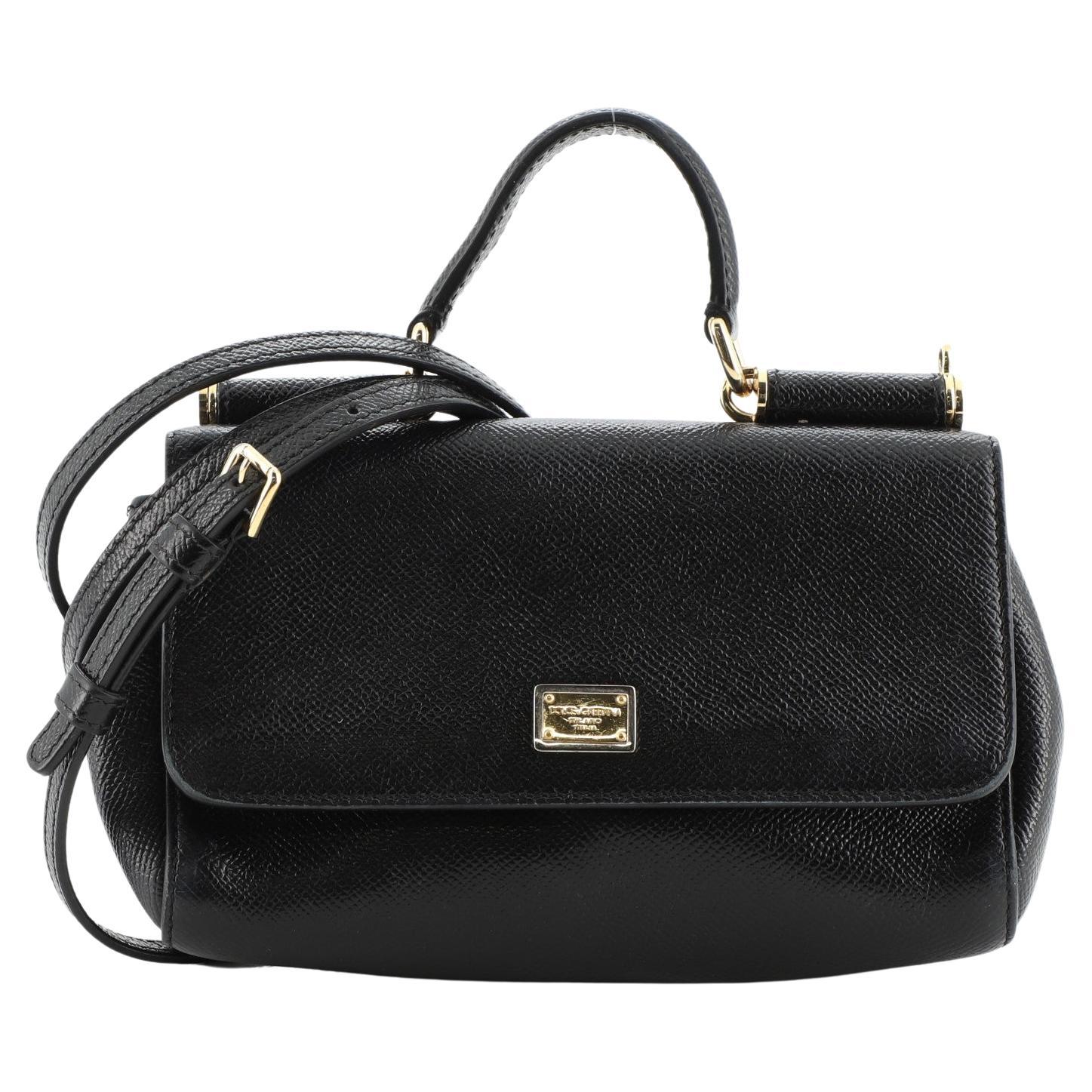 Dolce and Gabbana Black Lace Miss Sicily Top Handle Bag For Sale at 1stDibs