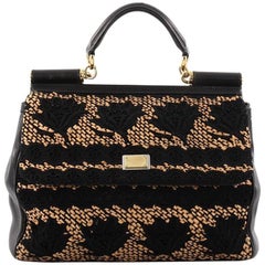 Dolce & Gabbana Miss Sicily Handbag Floral Lace Large