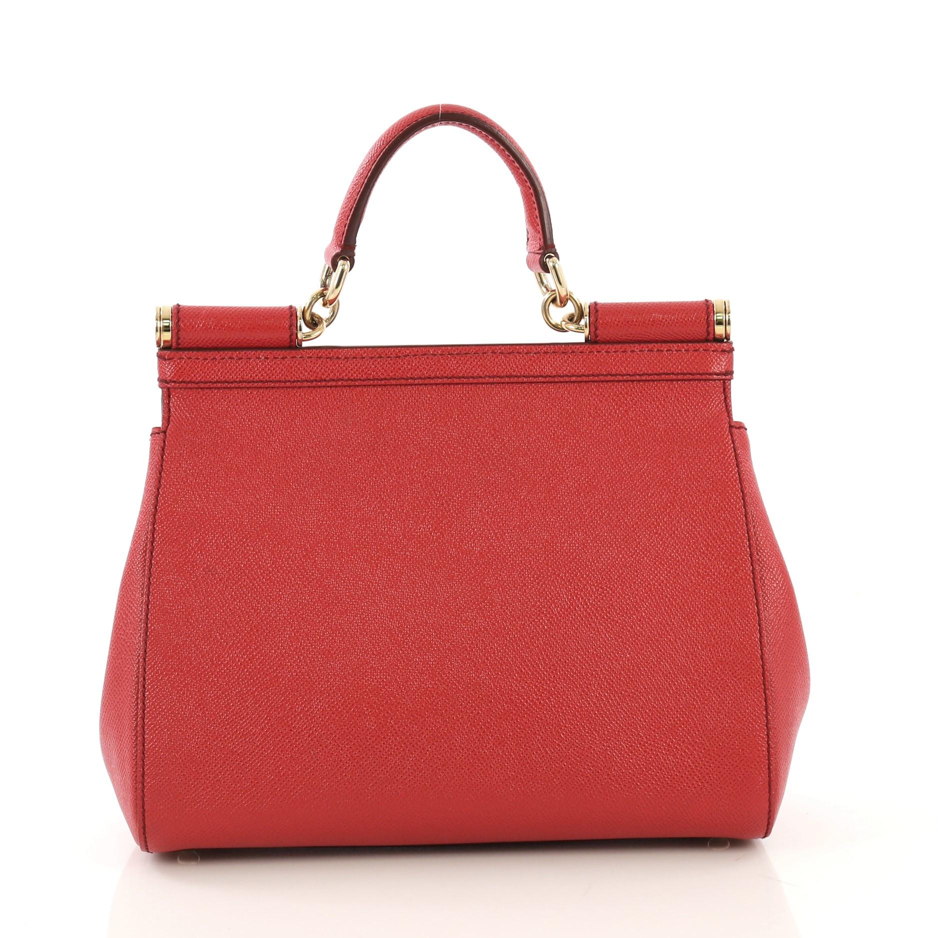 Dolce & Gabbana Miss Sicily Handbag Leather Medium In Good Condition In NY, NY
