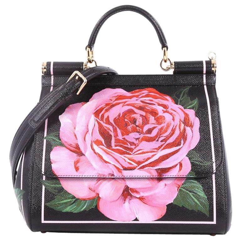 Dolce & Gabbana Miss Sicily Handbag Printed Leather Medium