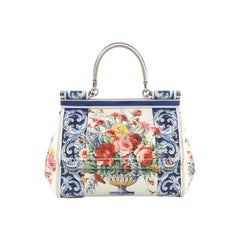 Dolce 
Gabbana Miss Sicily Handbag Printed Leather Small