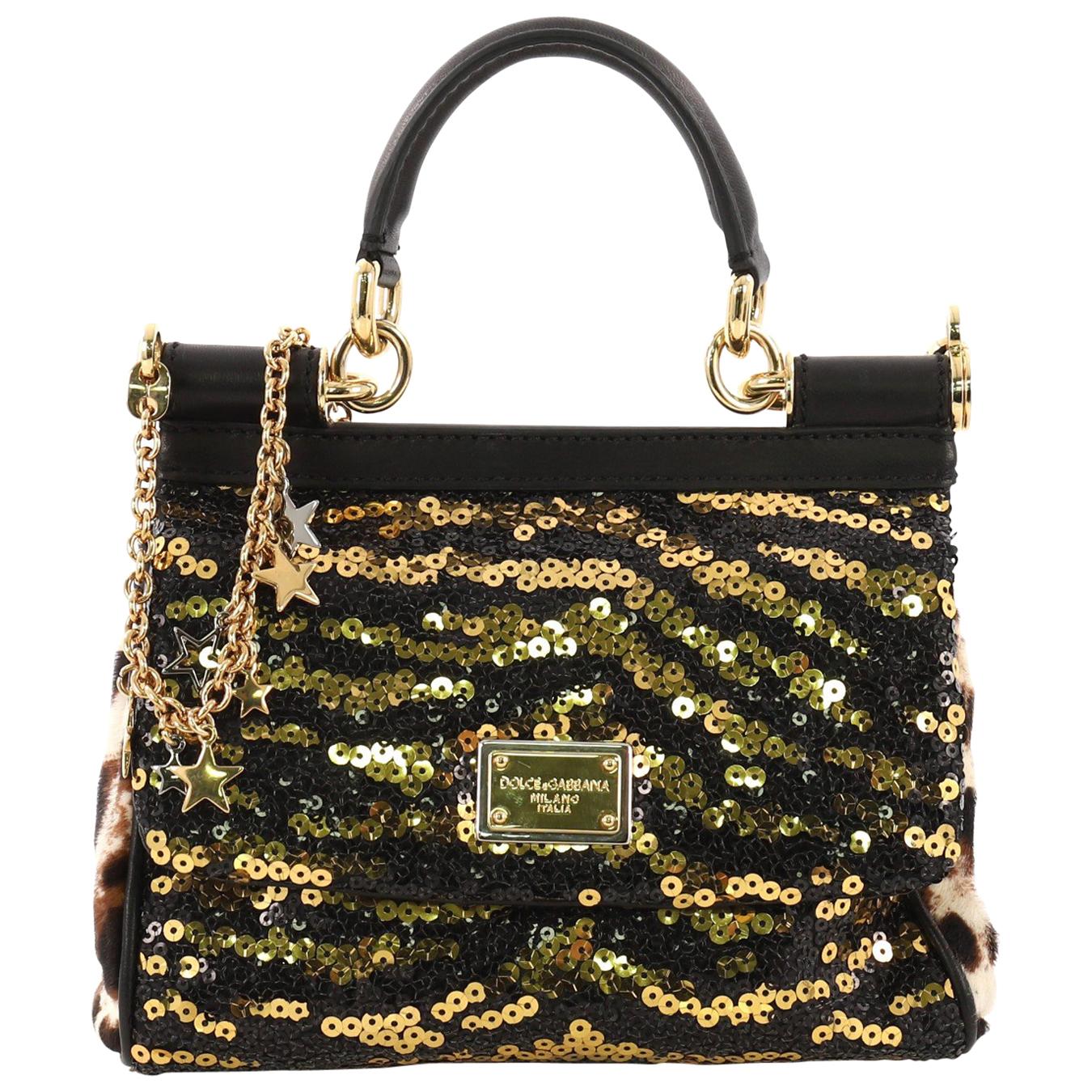 Dolce 
Gabbana Miss Sicily Handbag Sequins Small