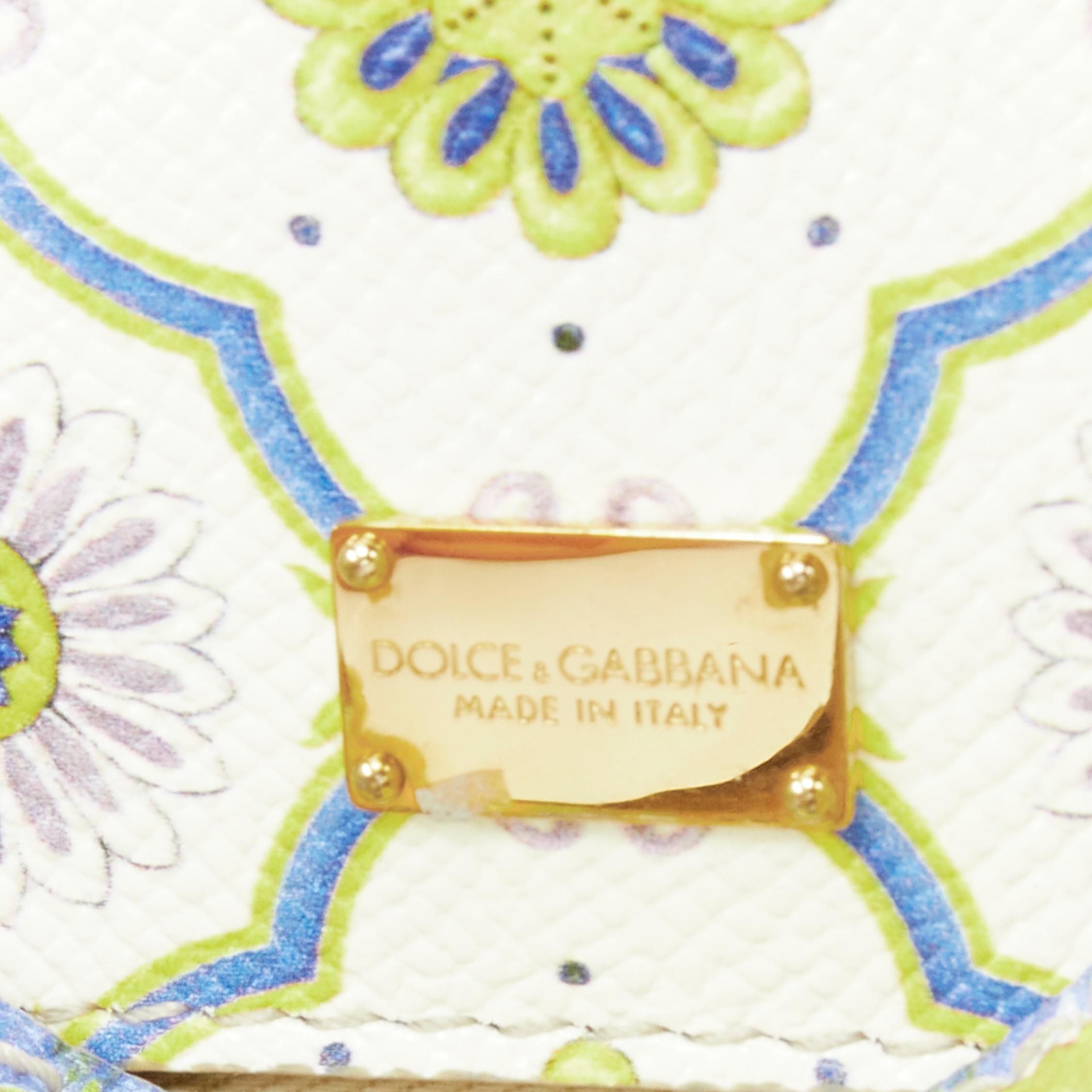 DOLCE GABBANA Miss Sicily lemon Majolica leather crossbody satchenl bag 4