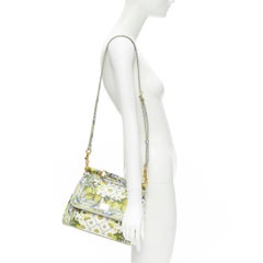 DOLCE GABBANA Miss Sicily lemon Majolica leather crossbody satchenl bag