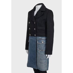 Dolce & Gabbana Mixed Material Double-Breasted Coat 44/L