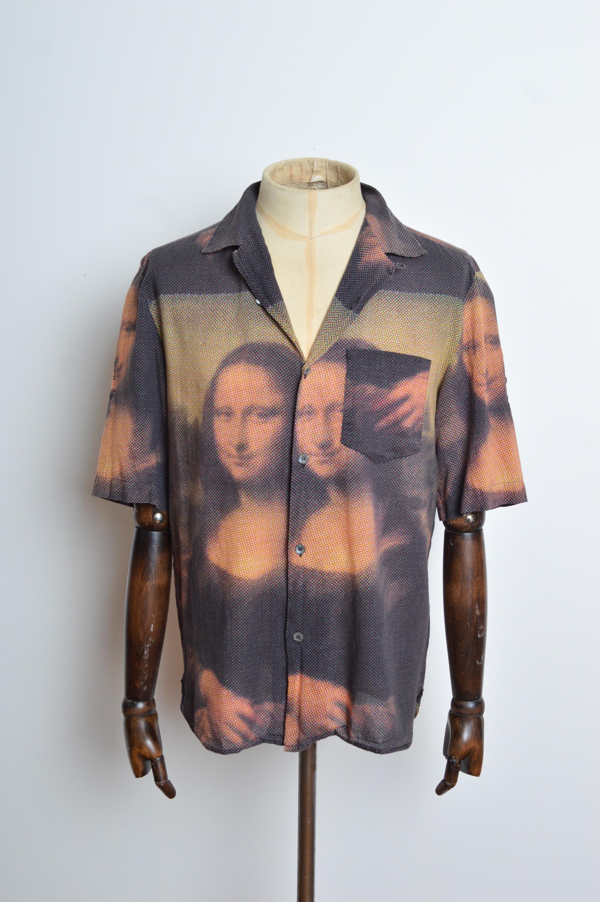 Dolce & Gabbana Mona Lisa Printed Cotton short sleeve Art pattern Shirt For Sale 1