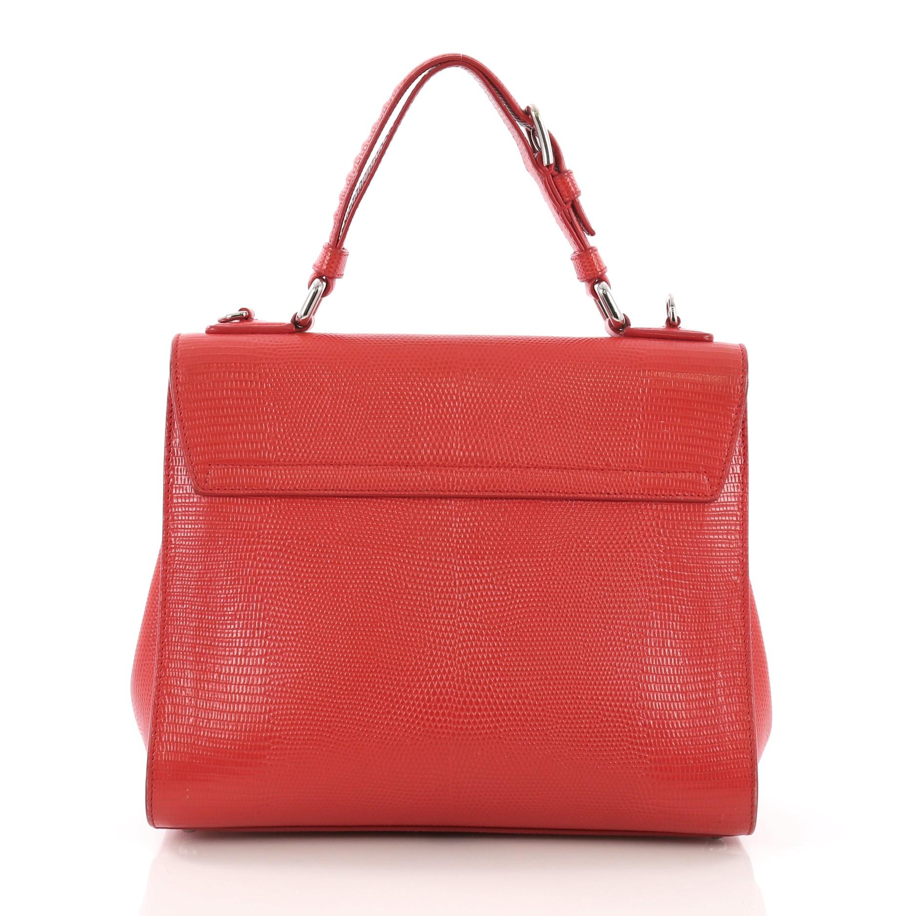 Dolce & Gabbana Monica Handbag Lizard Embossed Leather Medium im Zustand „Gut“ in NY, NY