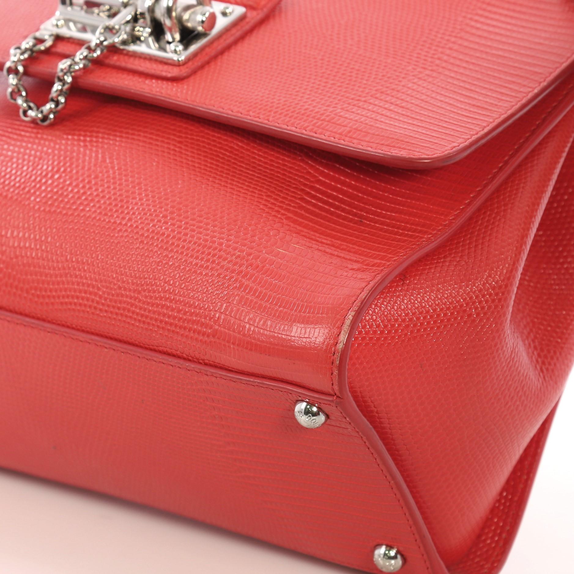 Dolce & Gabbana Monica Handbag Lizard Embossed Leather Medium 1