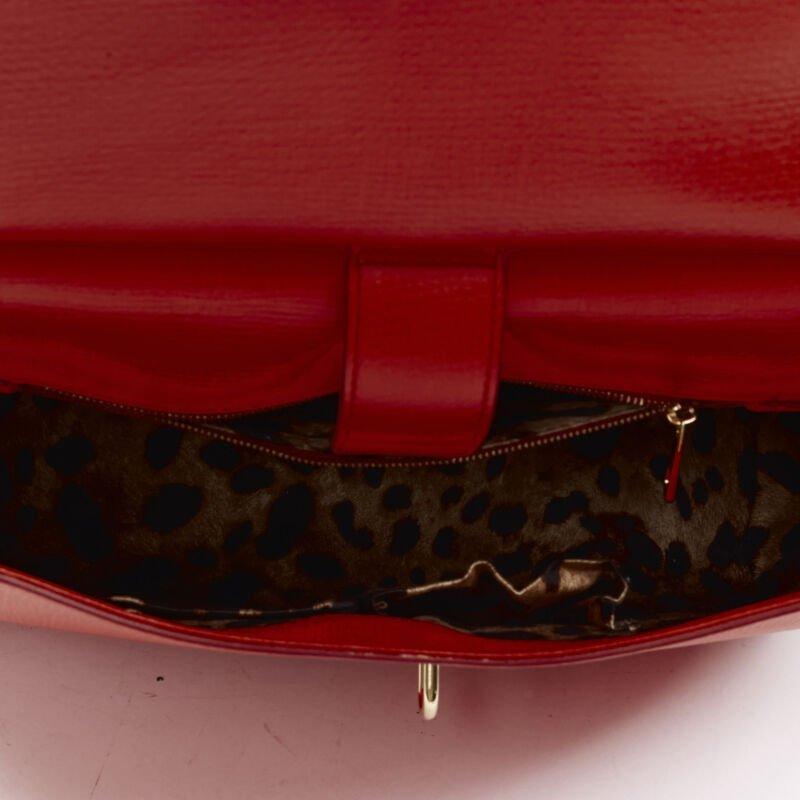DOLCE GABBANA Monica, borsa a tracolla in pelle arancione con chiusura a scatto in oro in vendita 5