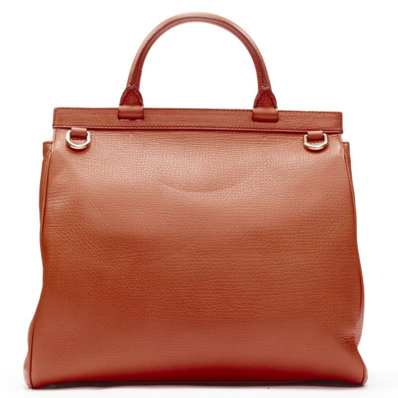 Donna DOLCE GABBANA Monica, borsa a tracolla in pelle arancione con chiusura a scatto in oro in vendita