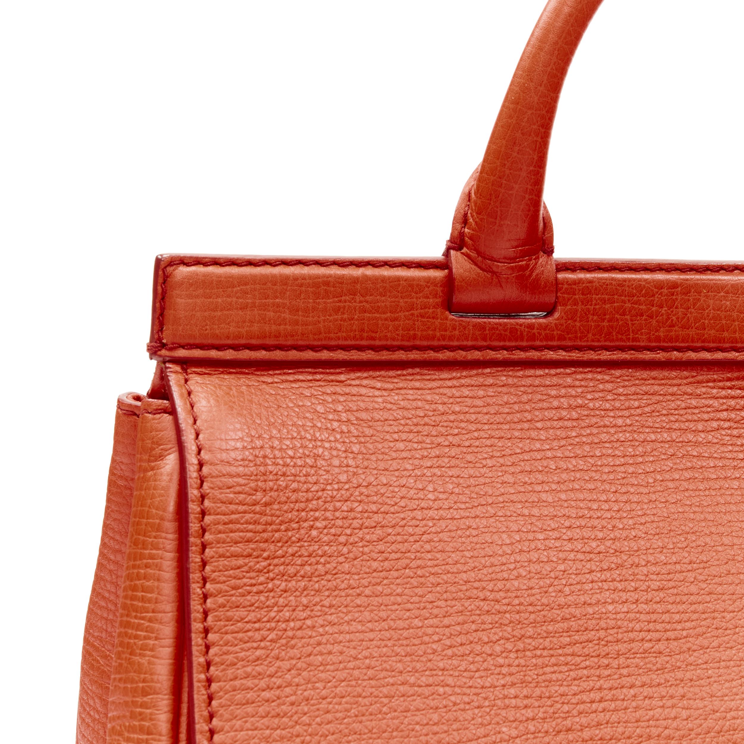 Women's DOLCE GABBANA Monica orange leather gold lock flap shoulder satchel bag For Sale