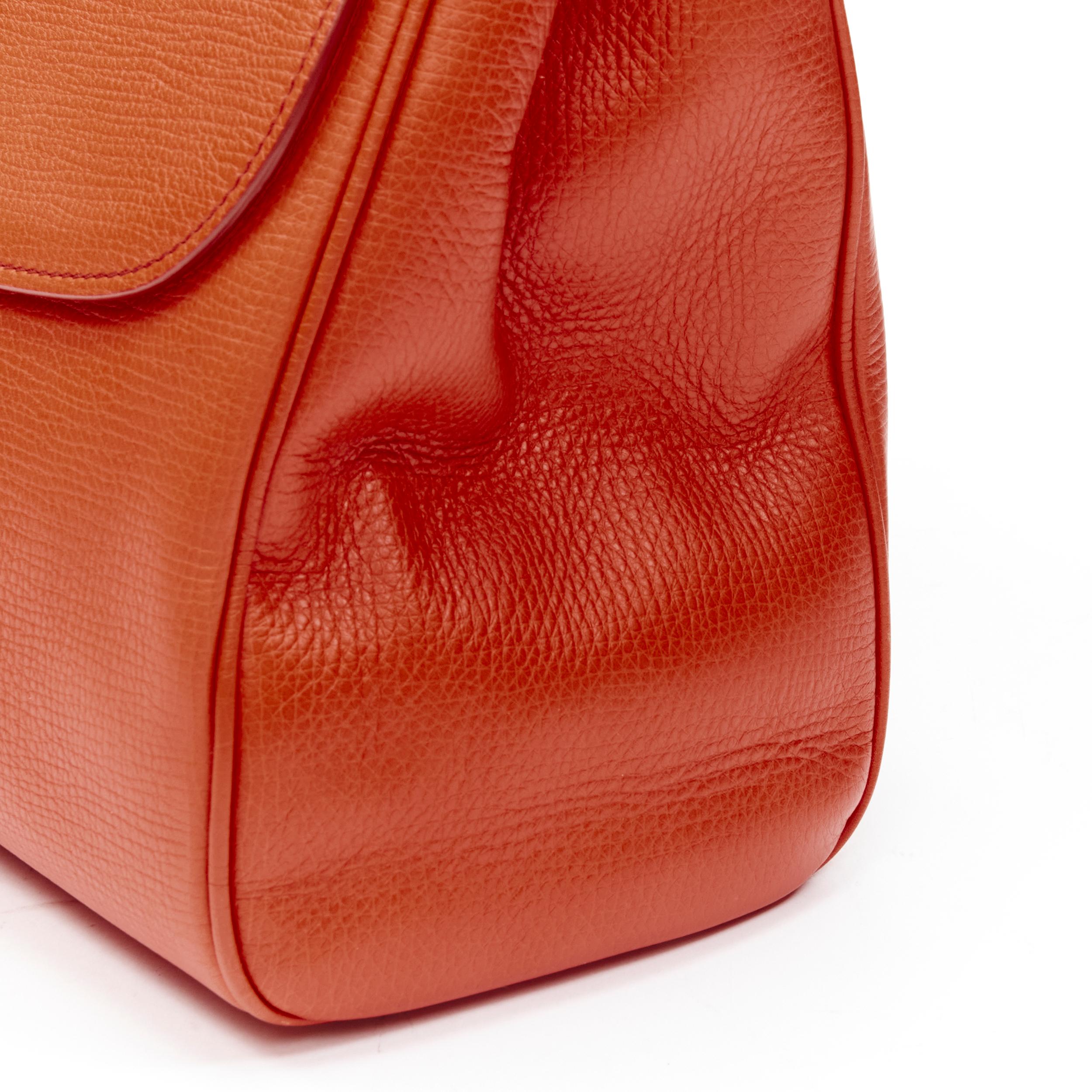 DOLCE GABBANA Monica orange leather gold lock flap shoulder satchel bag For Sale 1