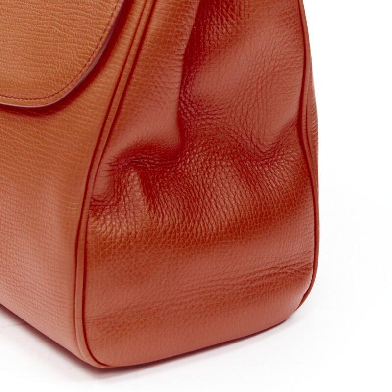 DOLCE GABBANA Monica, borsa a tracolla in pelle arancione con chiusura a scatto in oro in vendita 4