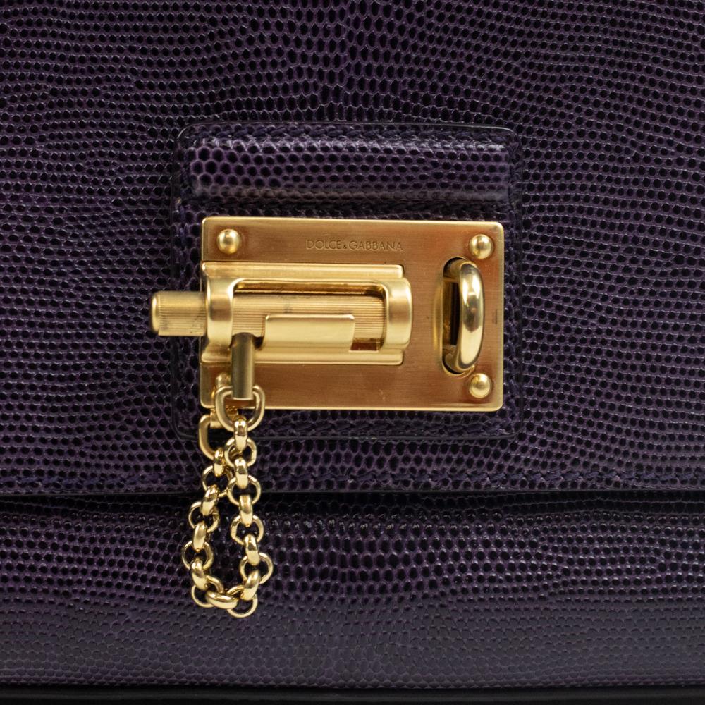 Women's DOLCE & GABBANA Monica Shoulder bag in Purple Leather