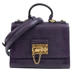 DOLCE & GABBANA Monica Shoulder bag in Purple Leather