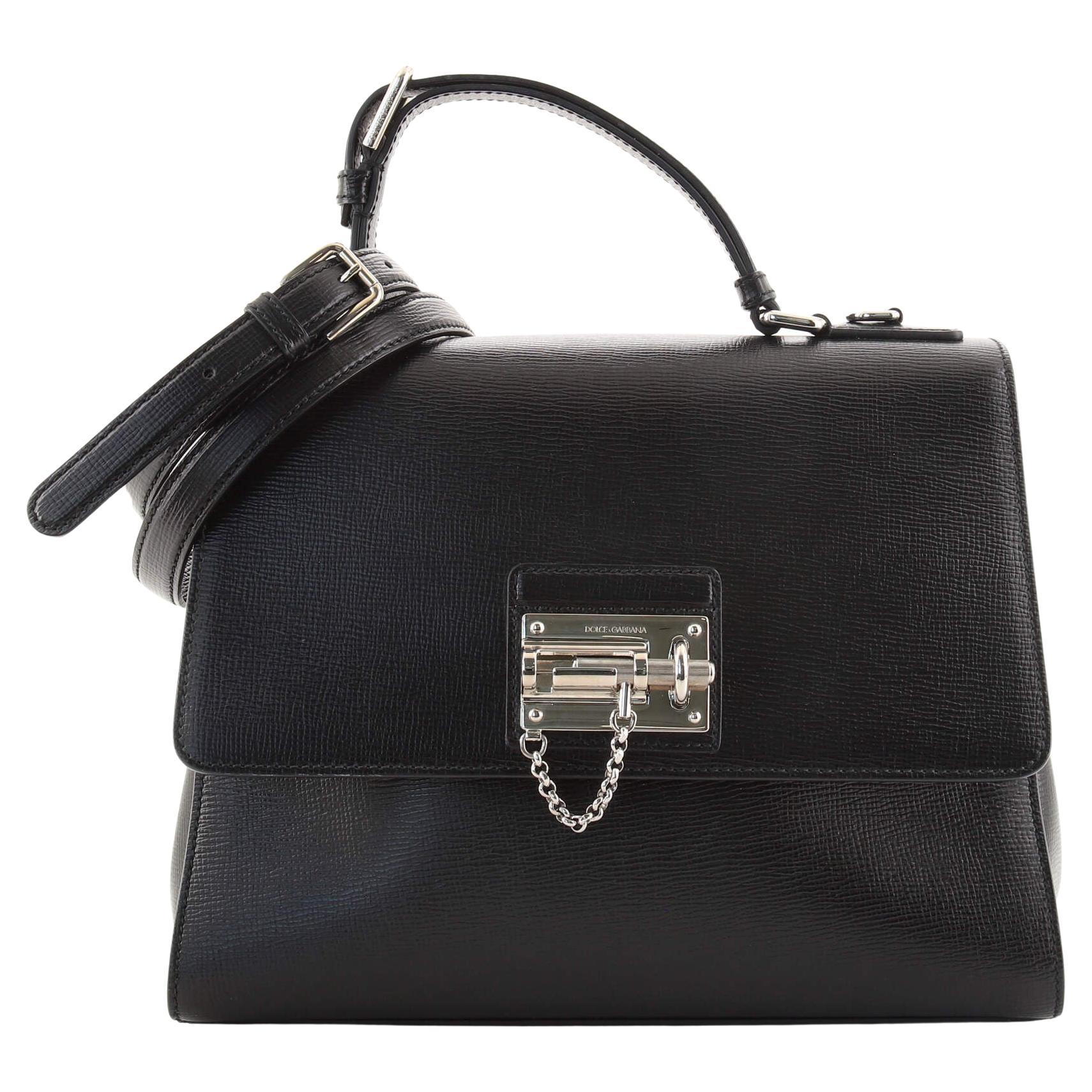 Dolce and Gabbana Black Nylon and Leather Miss Easy Way Top Handle Bag ...