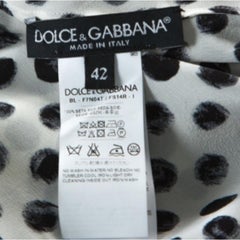 Dolce & Gabbana - Chemisier en soie imprimé Monochrome Brushstroke Polka Dot M