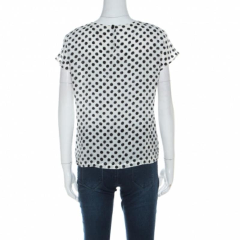 Grigio Dolce & Gabbana Camicetta in seta monocromatica con stampa Dot Dot Dot M. in vendita