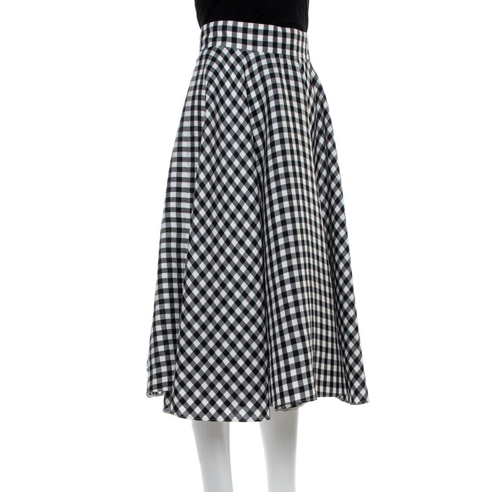 monochrome check skirt