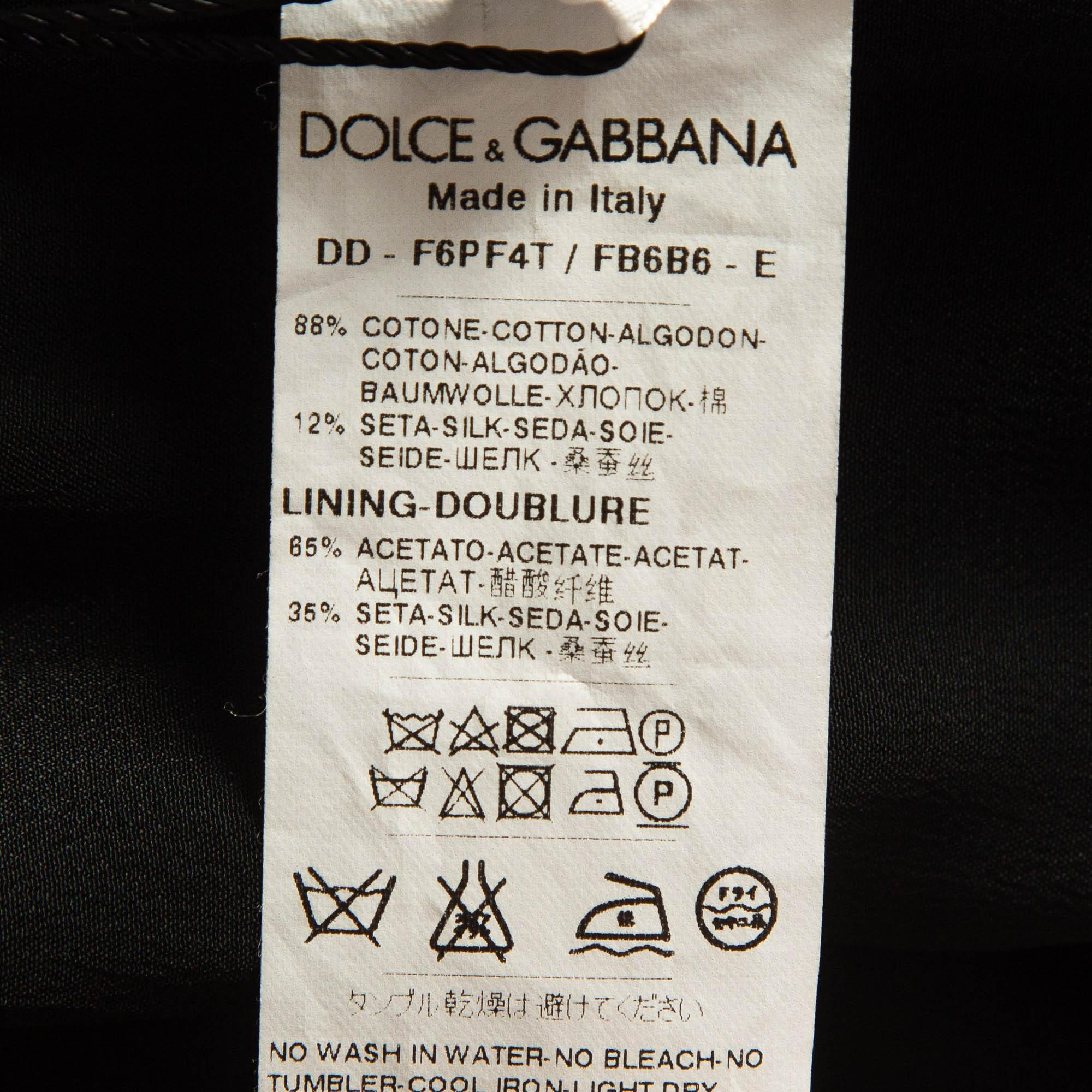 Dolce & Gabbana Monochrome gestreiftes ärmelloses Minikleid aus Baumwolle XS Damen im Angebot