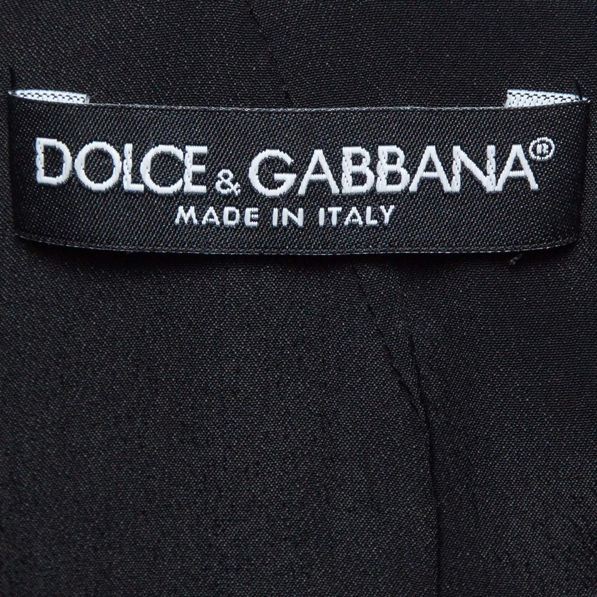 Women's Dolce & Gabbana Monochrome Striped Cotton Sleeveless Mini Dress XS