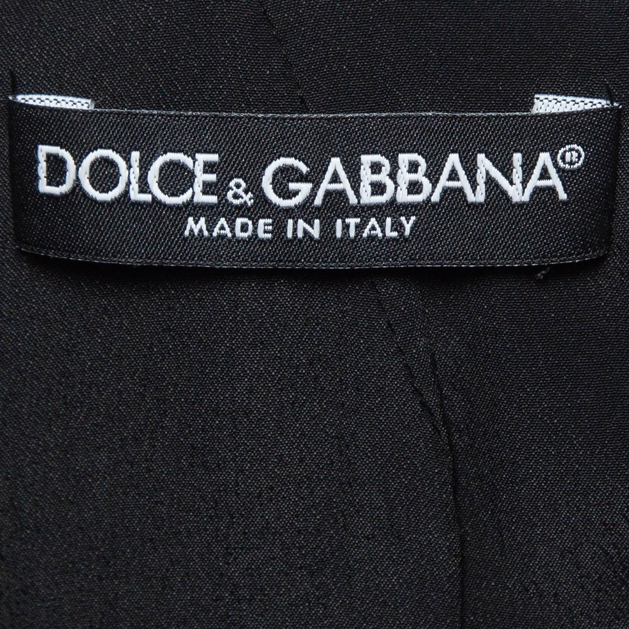 Dolce & Gabbana - Mini robe sans manches en coton monochrome rayé XS en vente 1