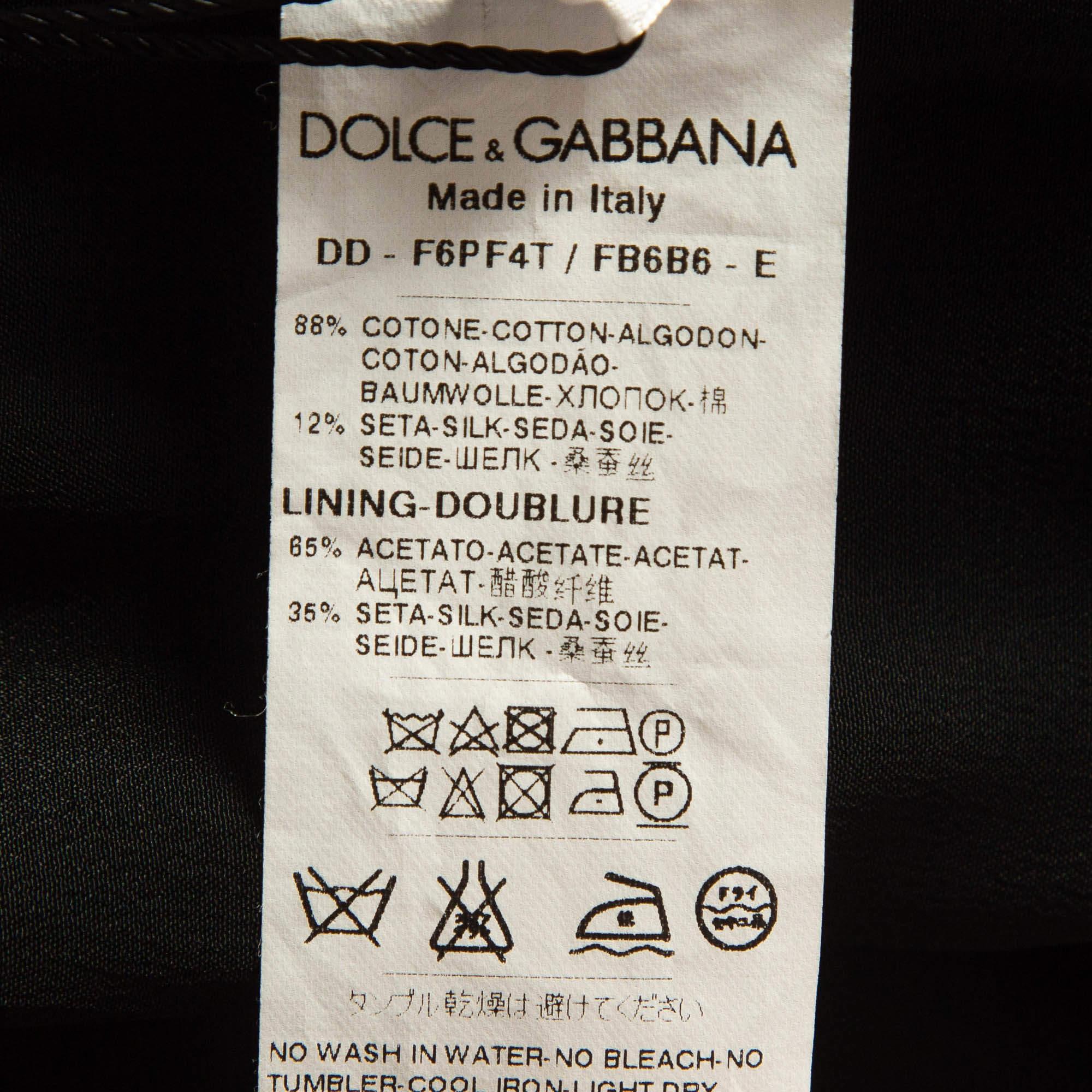 Dolce & Gabbana Monochrome Striped Cotton Sleeveless Mini Dress XS 1