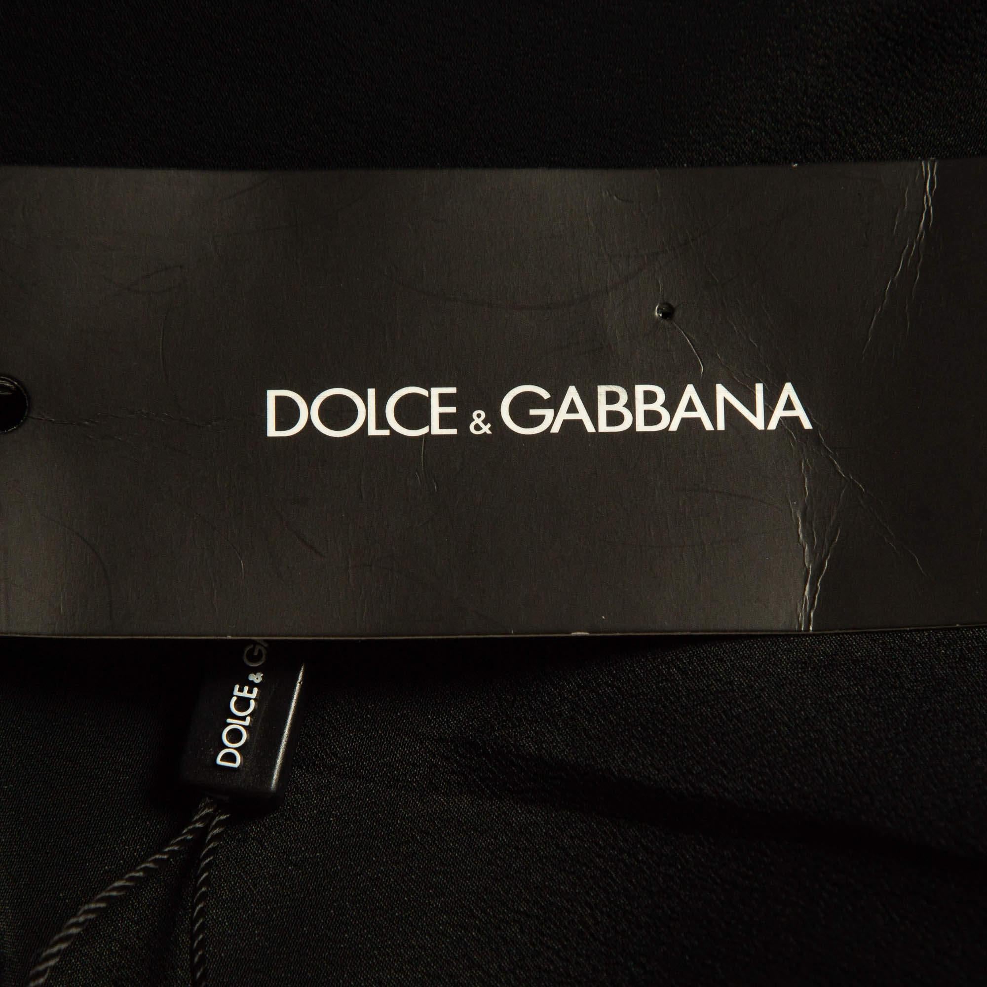 Dolce & Gabbana Monochrome Striped Cotton Sleeveless Mini Dress XS 2