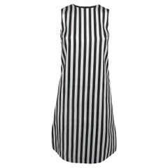 Dolce & Gabbana Monochrome Striped Cotton Sleeveless Mini Dress XS