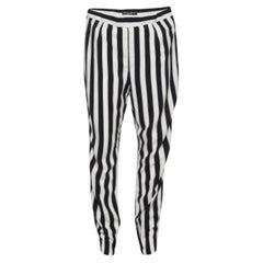 Dolce & Gabbana Pantalones de crepé a rayas monocromáticos L