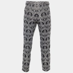 Dolce & Gabbana Monochrome Textured Jacquard Tailored Pants M