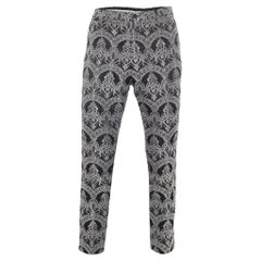 Dolce & Gabbana Monochrome Textured Jacquard Tailored Pants M